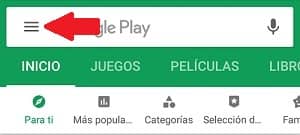 Google Play menu