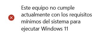 windows 11 no se puede instalar